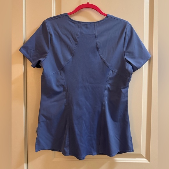 Blue V-Neck Scrub Top - Picture 2 of 5